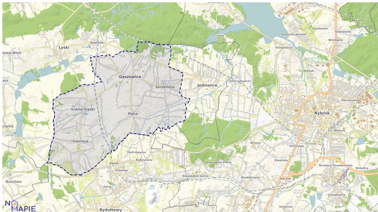 Mapa obszarów ochrony przyrody Gaszowic
